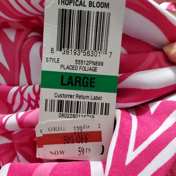 Pink Tropical Dress Womans Size Large MSRP $120. - Picture 8 of 9